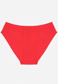 Czerwone Bawełniane Majtki Figi Wykończone Ozdobną Nitką Besivia
