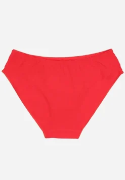 Czerwone Bawełniane Majtki Figi Wykończone Ozdobną Nitką Besivia