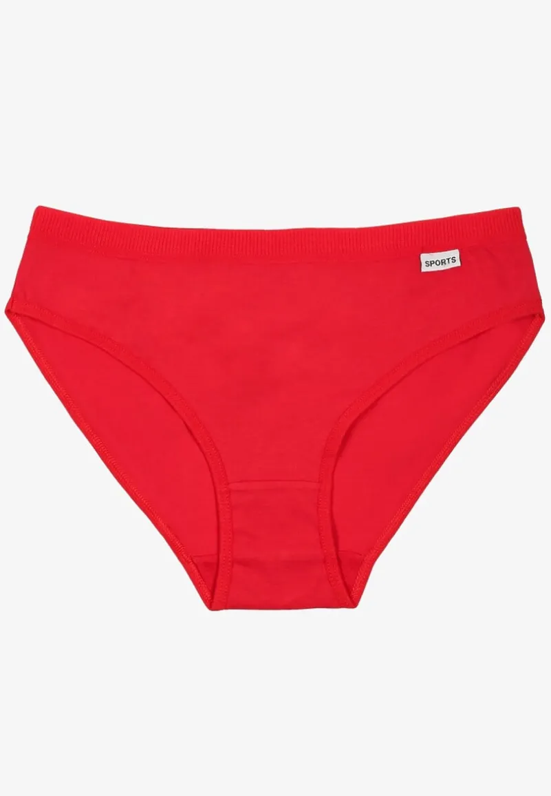 Czerwone Bawełniane Majtki Typu Figi Lanadwen