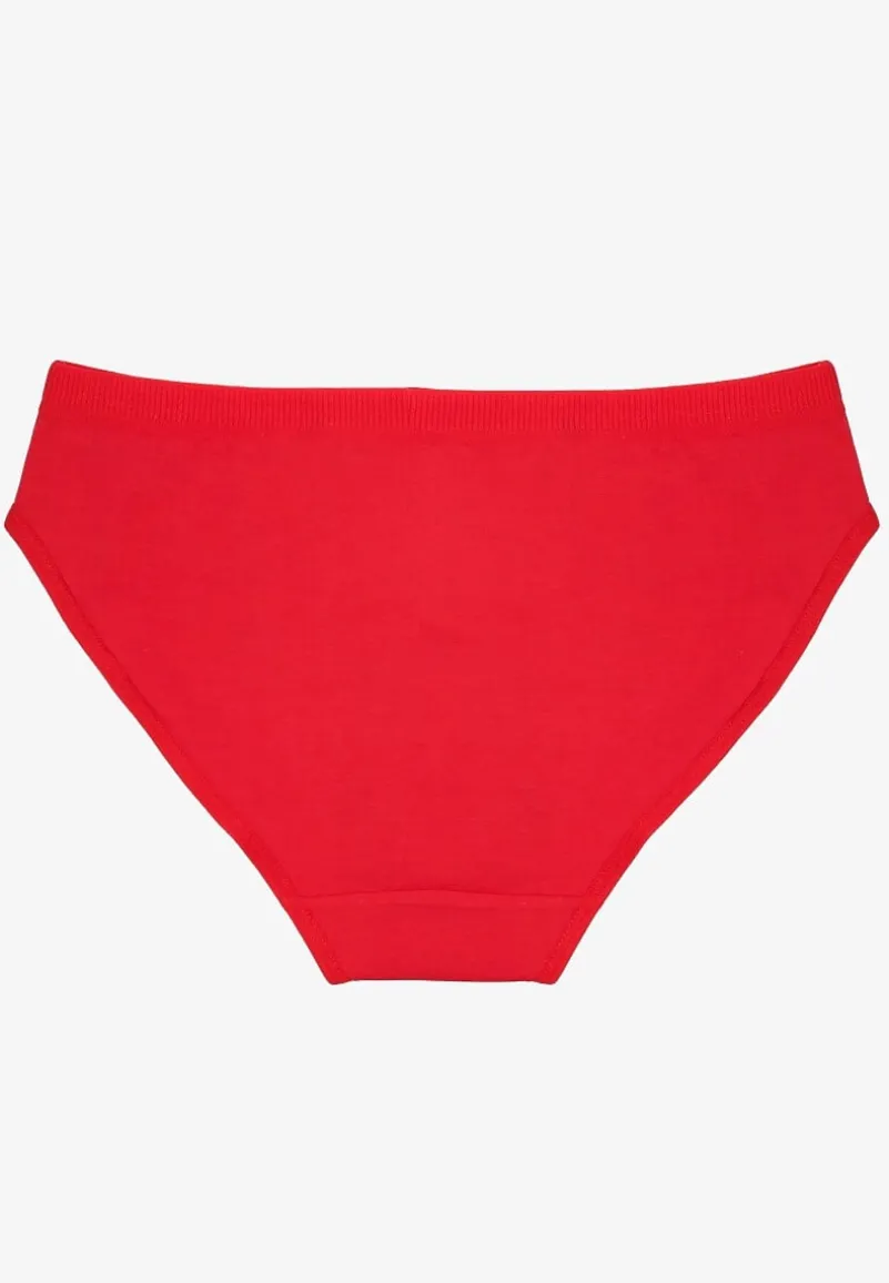 Czerwone Bawełniane Majtki Typu Figi Lanadwen