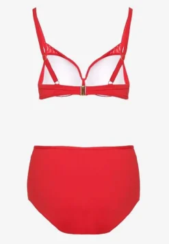 Czerwone Bikini Biustonosz Zdobiony Aplikacją i Majtki Typu Figi Iffirelle