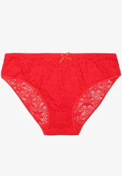 Czerwone Koronkowe Majtki Typu Figi z Ozdobną Kokardką Nilwia