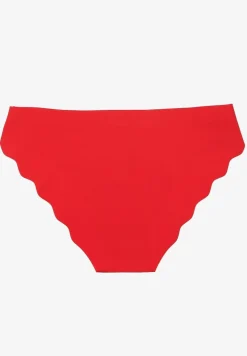 Czerwone Majtki Bezszwowe Typu Figi Ozdobione Falbanką Veloti