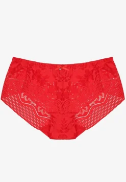 Czerwone Majtki Figi Ozdobione Kokardą i Koronką Pariste