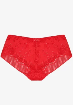 Czerwone Majtki Figi Ozdobione Kokardą i Koronką Pariste