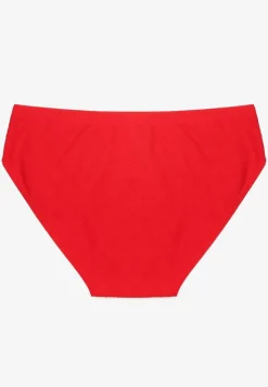 Czerwone Majtki Figi z Bawełny Zdobione Tłoczonym Wzorem Annalesa