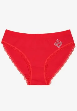 Czerwone Majtki z Bawełny Typu Figi Pilliora