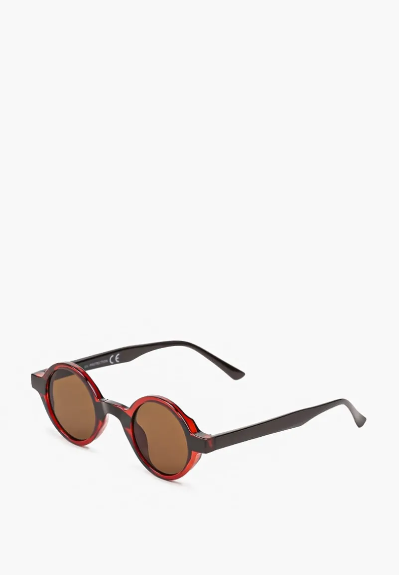 Czerwone Okrągłe Okulary Przeciwsłoneczne Tinamaris