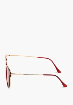 Czerwone Okulary Przeciwsłoneczne z Kwadratowymi Oprawkami Cirra