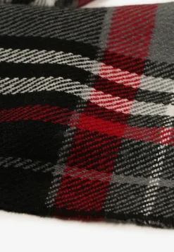 Czerwono-Szary Szalik Komin Ozdobiony Kratą Zinnestra