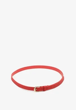 Czerwony Klasyczny Wąski Pasek z Klamrą Revandrine