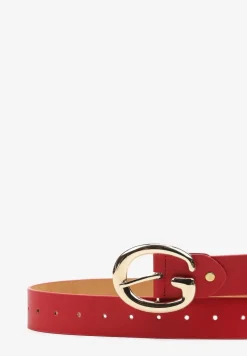 Czerwony Pasek z Ekoskóry z Metalową Klamrą Frosofia