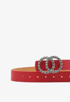 Czerwony Pasek ze Zdobioną Klamrą Timalora