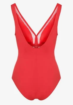 Czerwony Strój Kąpielowy z Transparentnymi Wstawkami Folore