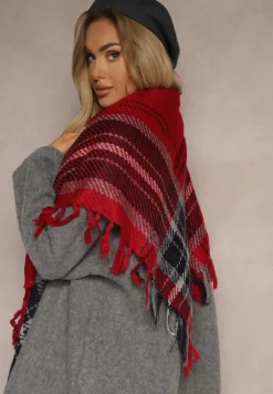 Czerwony Szalik w Paski Sialenni