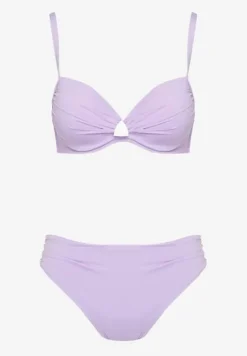 Fioletowe Bikini Majtki Figi Biustonosz z Trójkątną Aplikacją Natizeria