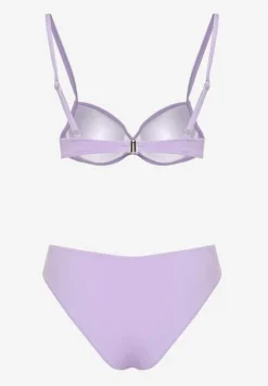 Fioletowe Bikini Majtki Figi Biustonosz z Trójkątną Aplikacją Natizeria