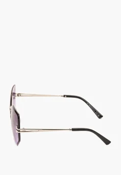 Fioletowe Geometryczne Okulary Przeciwsłoneczne z Filtrem UV Naivoria