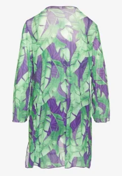 Fioletowo-Zielone Bikini Majtki Figi Biustonosz i Siateczkowa Narzutka Folanisse