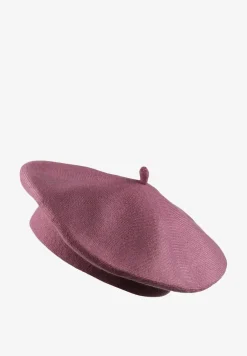 Fioletowy Klasyczny Beret z Antenką z Bawełną i Kaszmirem Emidora