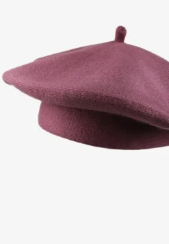 Fioletowy Klasyczny Beret z Antenką z Bawełną i Kaszmirem Emidora