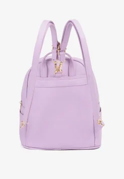 Fioletowy Mały Plecak Trapezowy Zdobiony Aplikacją Paseriela
