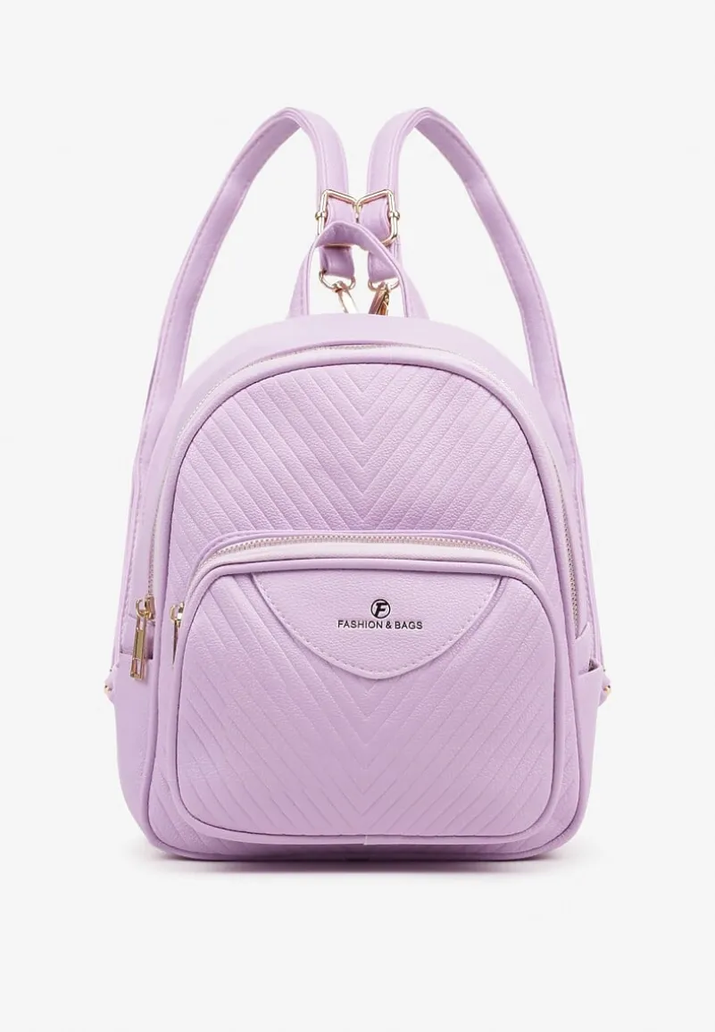 Fioletowy Plecak Ozdobiony Delikatnym Tłoczeniem Arseki