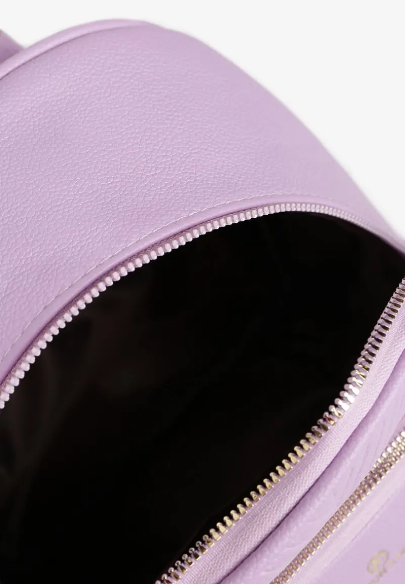 Fioletowy Plecak Ozdobiony Delikatnym Tłoczeniem Arseki