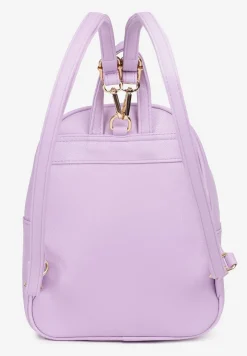 Fioletowy Plecak z Regulowanymi Odpinanymi Paskami Ozdobiony Kieszonką z Klapą Nelope