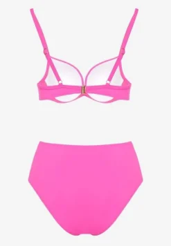 Fuksjowe Basicowe Bikini Biustonosz i Majtki Figi Natonea