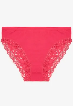 Fuksjowe Bawełniane Majtki Figi z Ozdobną Koronką Lemmer