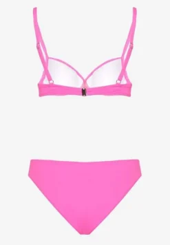 Fuksjowe Bikini Majtki Figi Biustonosz z Trójkątną Aplikacją Natizeria