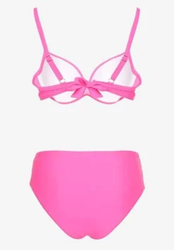 Fuksjowe Bikini Majtki Figi i Biustonosz z Cyrkoniami Tenumela