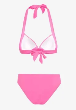 Fuksjowe Bikini Majtki Typu Figi i Biustonosz z Usztywnianymi Miseczkami Pilalana