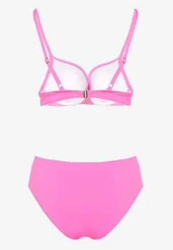 Fuksjowe Bikini Stanik Push-Up i Klasyczne Figi Pevbia