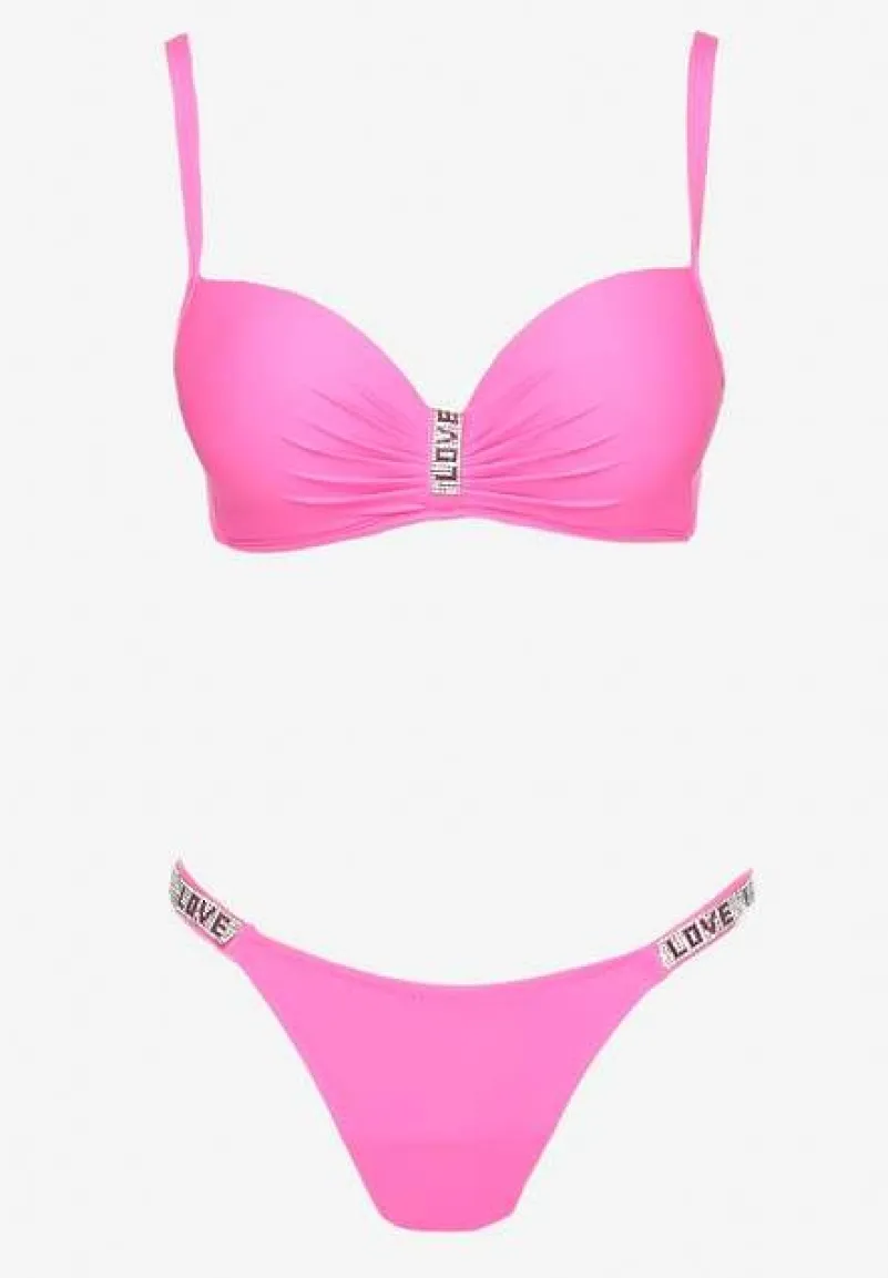 Fuksjowe Bikini z Cyrkoniami i Regulowanymi Ramiączkami Tloen