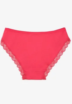 Fuksjowe Majtki Figi z Koronką z Elastycznej Bawełny Wiabelia