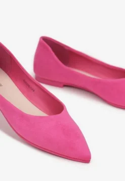 Fuksjowe Wsuwane Balerinki na Płaskiej Podeszwie Brooklyne