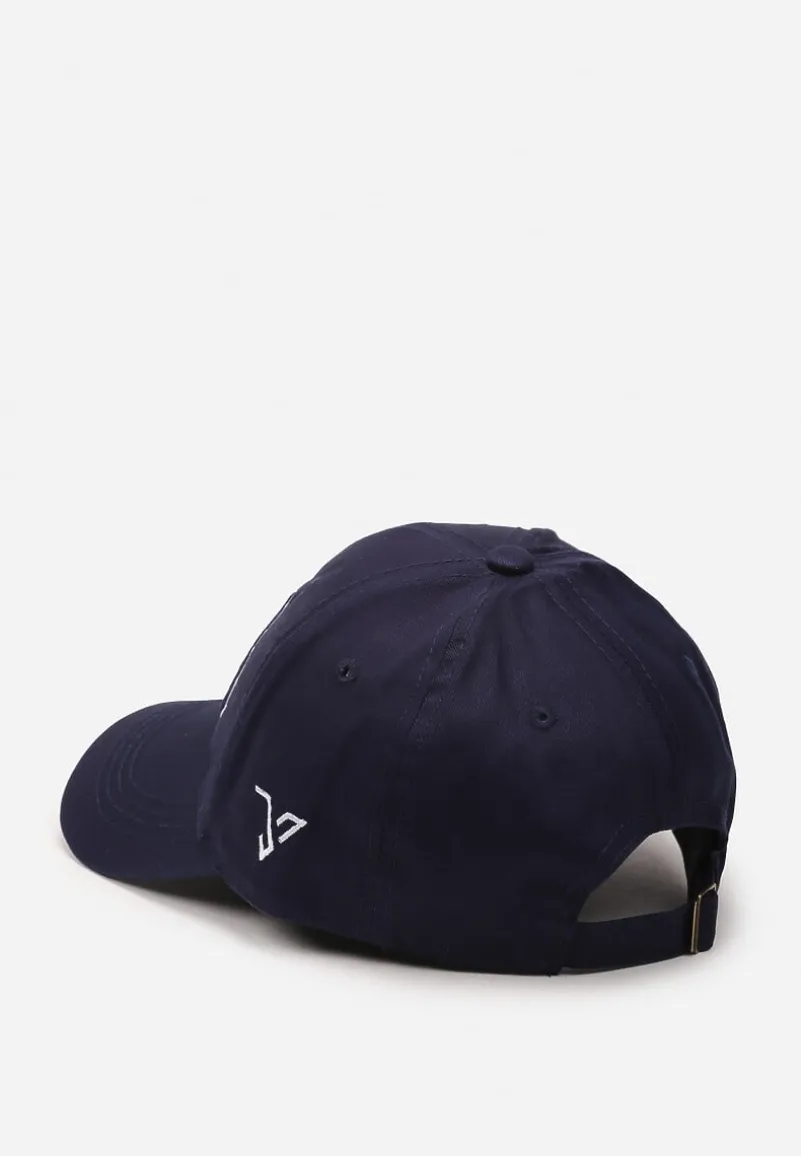 Granatowa Bawełniana Czapka z Wyszytymi Napisami Vonenia