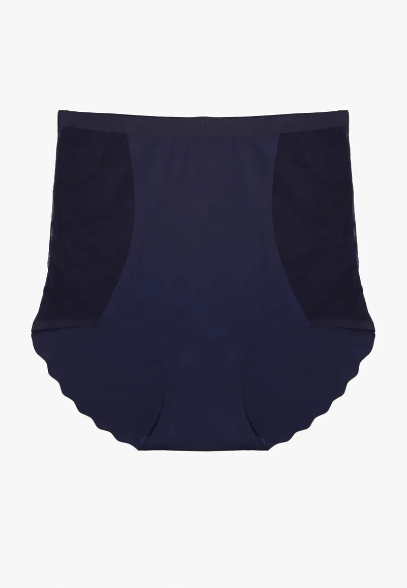 Granatowa Bezszwowa Bielizna modelująca Majtki High Waist Falawena