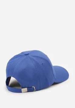 Granatowa Czapka z Daszkiem z Bawełny Ozdobiona Napisami Buildra