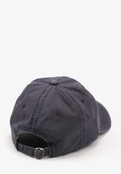 Granatowa Czapka z Daszkiem w Bawełny Zdobiona Napisem w Stylu Haftu Reioni