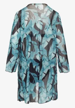 Granatowe Bikini Majtki Figi Biustonosz i Siateczkowa Narzutka Folanisse