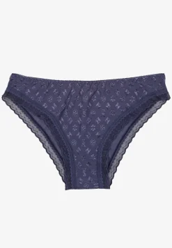 Granatowe Majtki Figi Ozdobione Koronką Arvisil