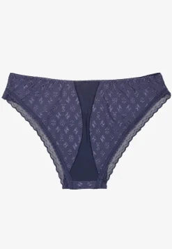 Granatowe Majtki Figi Ozdobione Koronką Arvisil