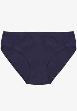 Granatowe Majtki Figi z Bawełny Zdobione Tłoczonym Wzorem Annalesa