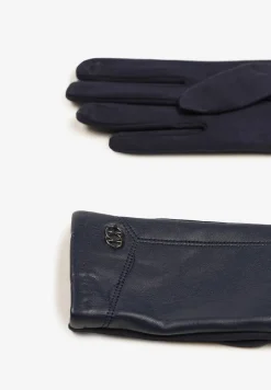 Granatowe Rękawiczki z Ekoskóry Zinnarra