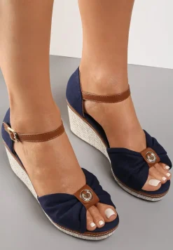 Granatowe Sandały Appedeia