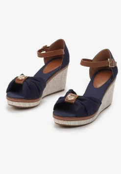 Granatowe Sandały Appedeia