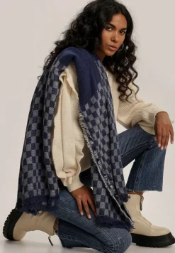 Granatowo-Szary Szalik Symmetry